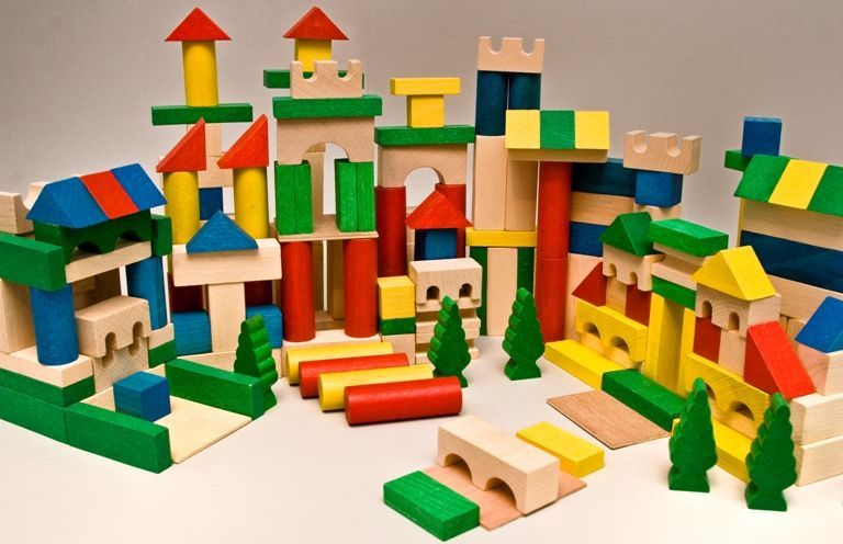 EkoToys Dřevěné kostky barevné 180 ks - obrázek 4