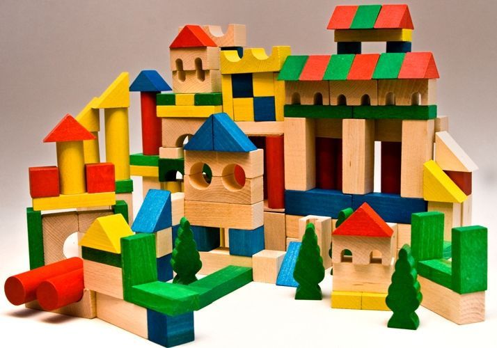 EkoToys Dřevěné kostky barevné 180 ks - obrázek 5