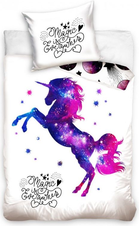Carbotex BAVLNĚNÉ POVLEČENÍ MAGICKÝ JEDNOROŽEC 140x200/ 70x90 cm - obrázek 1