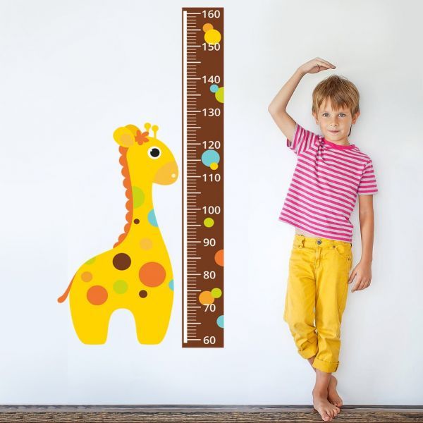 Samolepka na zeď  Metr a žirafa s puntíky - obrázek 1