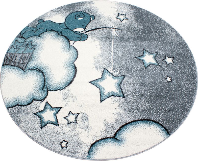 Kusový koberec Kids 580 blue kruh průměr 120 cm - obrázek 1