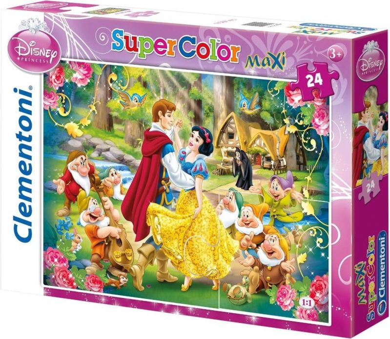 CLEMENTONI Puzzle Sněhurka a sedm trpaslíků MAXI 24 dílků - obrázek 1