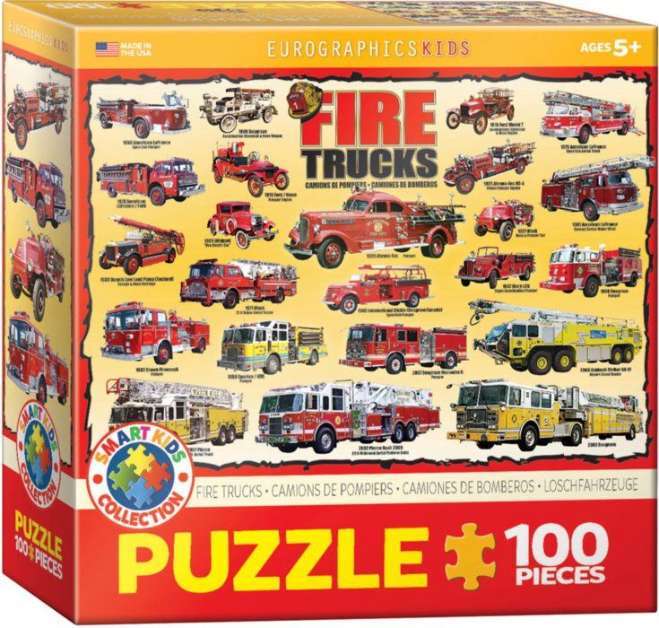 EUROGRAPHICS Puzzle Hasičská auta 100 dílků - obrázek 1