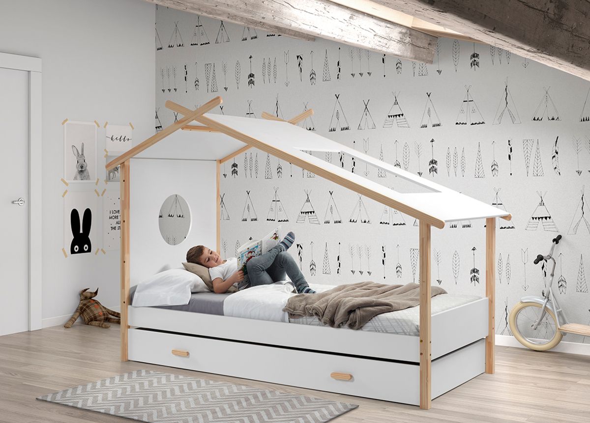 Dětská postel VIPACK FURNITURE Coccon bílá 200x90 cm - obrázek 1