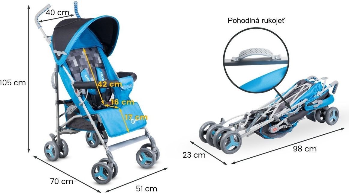 Golfový kočárek LIONELO Elia šedá - obrázek 5