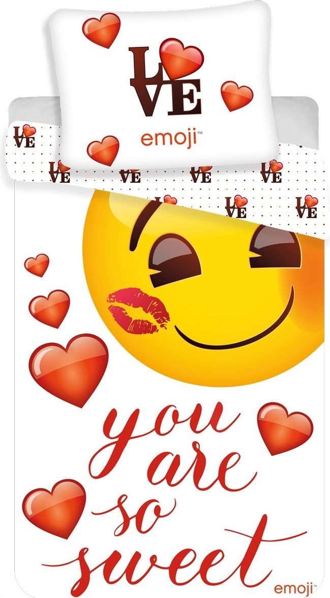 Jerry Fabrics Povlečení Emoji "You are so sweet" 140x200, 70x90 cm - obrázek 1