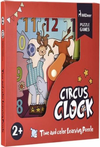 MIDEER Dřevěné hodiny - Bláznivý cirkus - obrázek 2