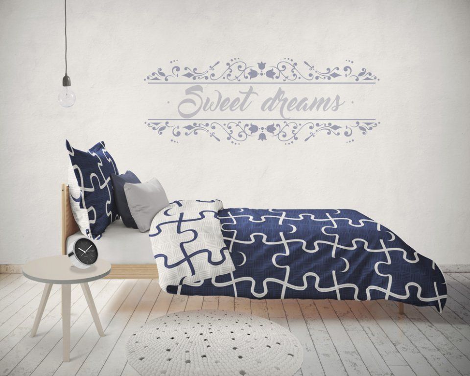 Tip Trade BAVLNĚNÉ POVLEČENÍ PUZZLE MODRÉ 140x200/ 70x90 cm - obrázek 3