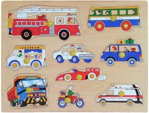 Dřevěné hračky - Vkládací puzzle - Dopravní prostředky B - obrázek 1