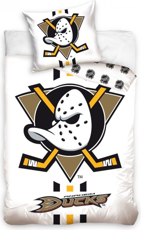 Tip Trade HOKEJOVÉ POVLEČENÍ NHL ANAHEIM MIGHTY DUCKS WHITE 140x200/ 70x90 cm - obrázek 1