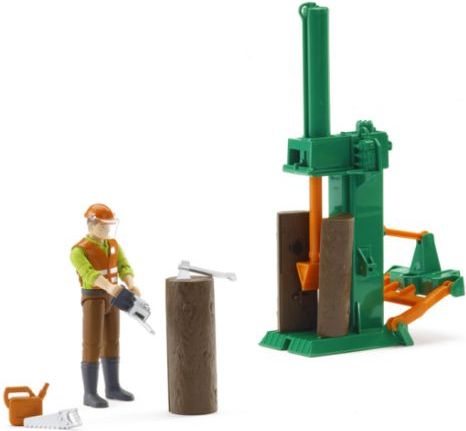Bruder BWORLD 62650 Dřevařský set: štípačka+figurka+příslušenství - obrázek 1