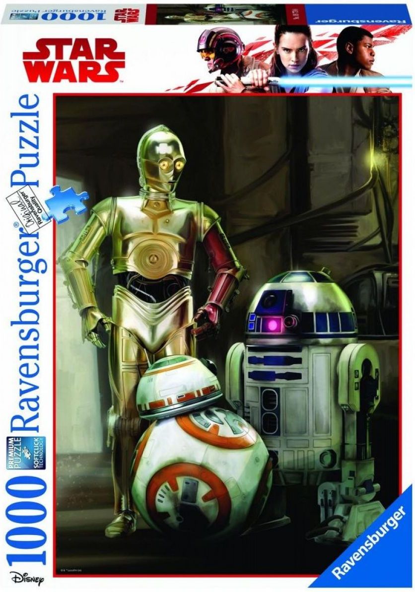 Ravensburger Puzzle Disney Star Wars: C 3PO, R2 D2 & BB 8 1000 dílků - obrázek 1