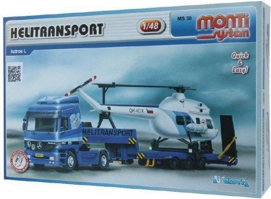 VISTA Stavebnice Monti 58 Actros L-MB Helitransport 1:48 v krabici 32x20,5x7,5cm - obrázek 1