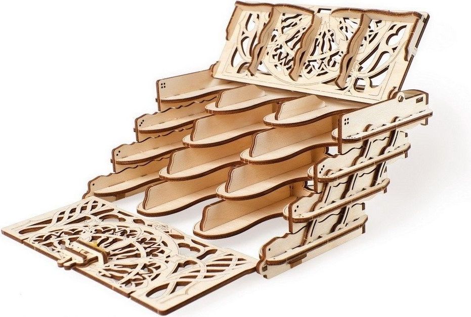 UGEARS 3D dřevěné mechanické puzzle Úložný box na kostky - obrázek 1
