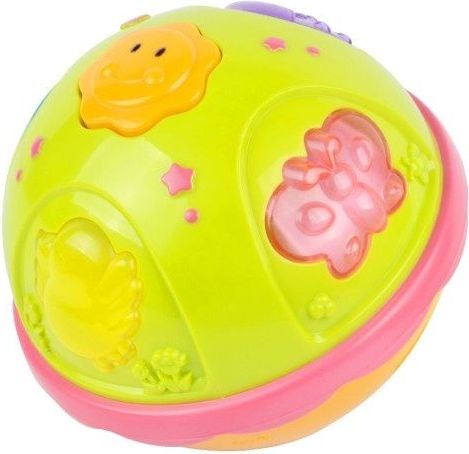 Teddies Míček pro nejmenší plast 15cm 18 zvuků na baterie se zvukem se světlem v krabičce - obrázek 1