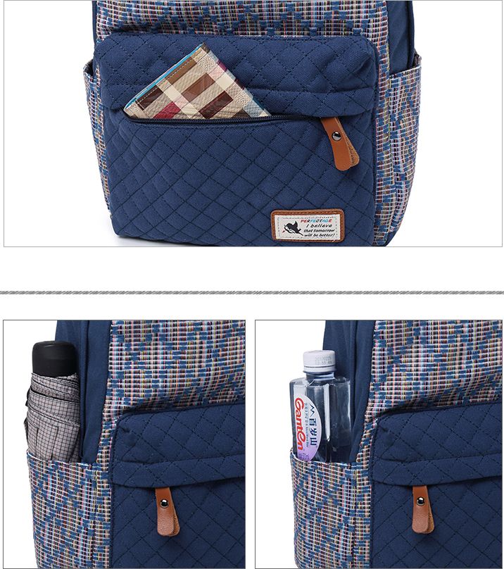 Dámský studentský batoh Canvas TopBags Beige Diamonds 19 l - obrázek 3