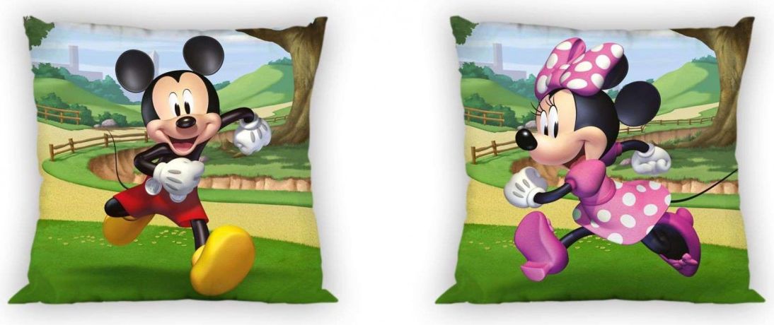 FARO povlak na polštář Mickey a Minnie zahrada 40x40 - obrázek 1