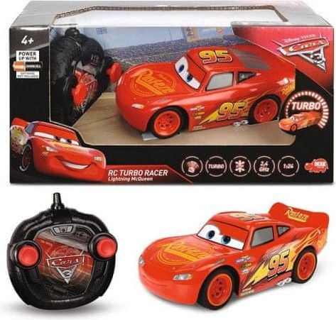 Dickie RC Cars 3 Turbo Racer Blesk McQueen 1:24, 17cm, 2kan - obrázek 1