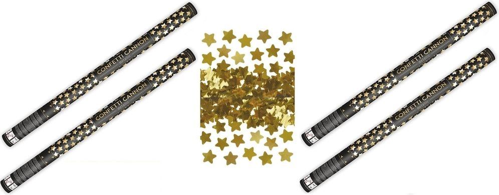 Konfety 80 cm ZLATÉ hvězdičky 4 ks - obrázek 1