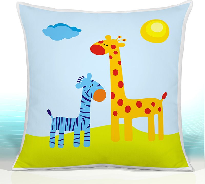 POLŠTÁŘ SAFARI ŽIRAFA A ZEBRA 22 + VÝPLŇ - obrázek 1