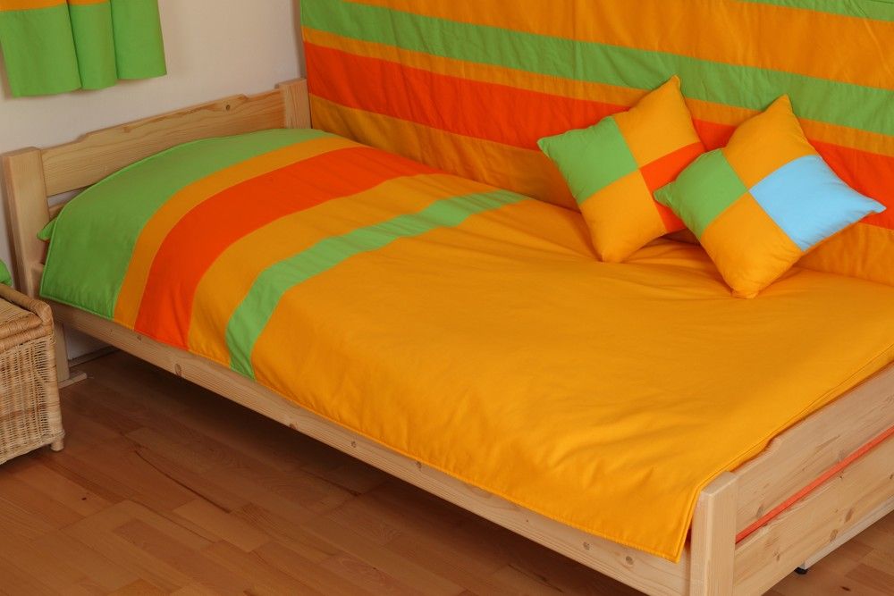 PŘEHOZ NA POSTEL BARVY - ORANŽOVÝ tmavší zelená - obrázek 1