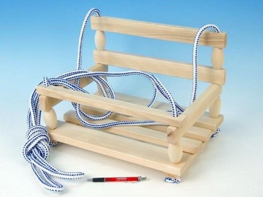 DĚTSKÁ DŘEVĚNÁ HOUPAČKA PŘÍRODNÍ - obrázek 1