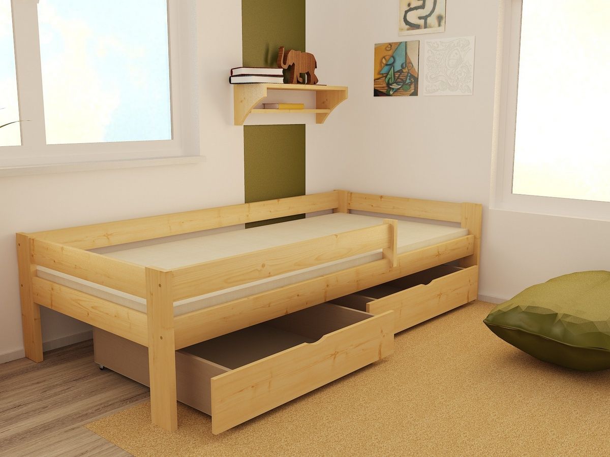 DĚTSKÁ POSTEL EVA MOŘENÍ OLŠE S ŠUPLÍKY 180 x 80 cm - obrázek 2