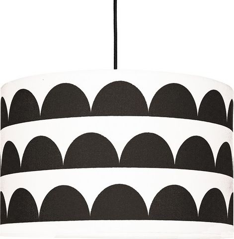 TEXTILNÍ ZÁVĚSNÁ LAMPA PŮLMĚSÍCE - ČERNÁ - obrázek 1