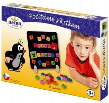 Detoa Magnetické Počítáme s Krtkem dřevo 40ks - obrázek 1