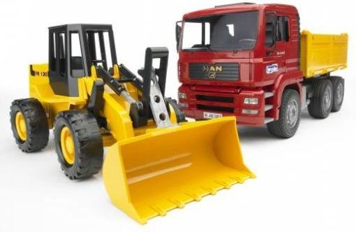 Bruder 2752 Nákladní auto MAN sklápěcí TGA+nakladač FR130 - obrázek 1