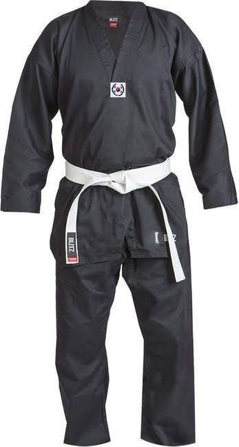 Blitz Dospělé Taekwondo kimono ( Dobok ) BLITZ Polycotton - černé - obrázek 1