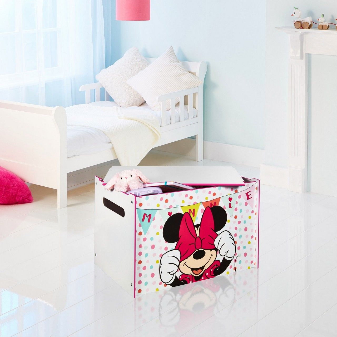 DŘEVĚNÁ TRUHLA NA HRAČKY MINNIE - obrázek 6