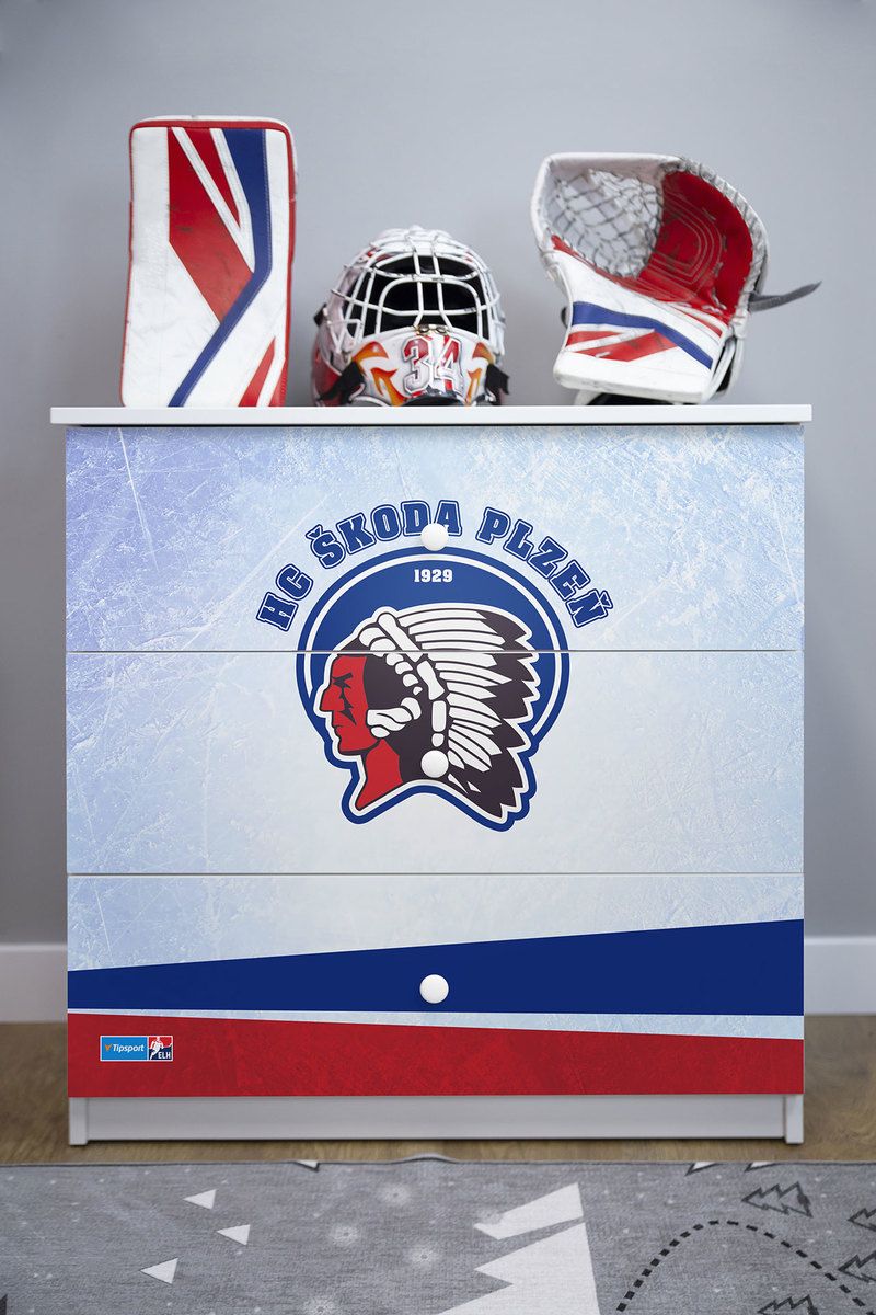 DĚTSKÁ HOKEJOVÁ KOMODA - HC ŠKODA PLZEŇ - obrázek 1