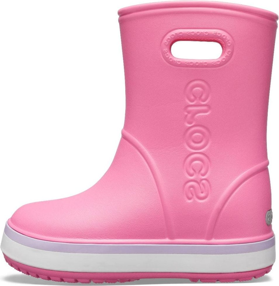 Crocs Crocband Rain Boot K Pink Lemonade/Lavender 205827-6QM-J3 34-35 růžová - obrázek 1