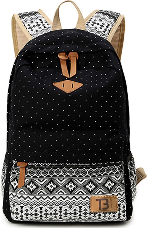 Městský studentský batoh Canvas TopBags Paterrn - Black 17 l - obrázek 1
