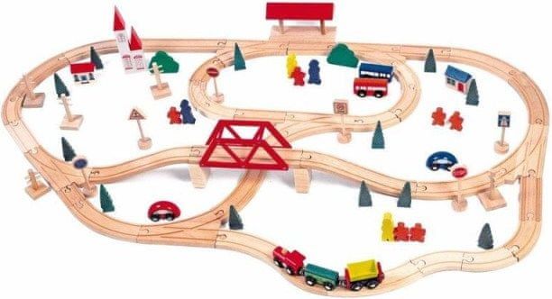 Woody Woody Vláčkodráha s mostem a nádražím, 90dílů - obrázek 1