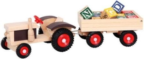 Bino Traktor s gumovými koly a vlečkou ABC Bino - obrázek 1