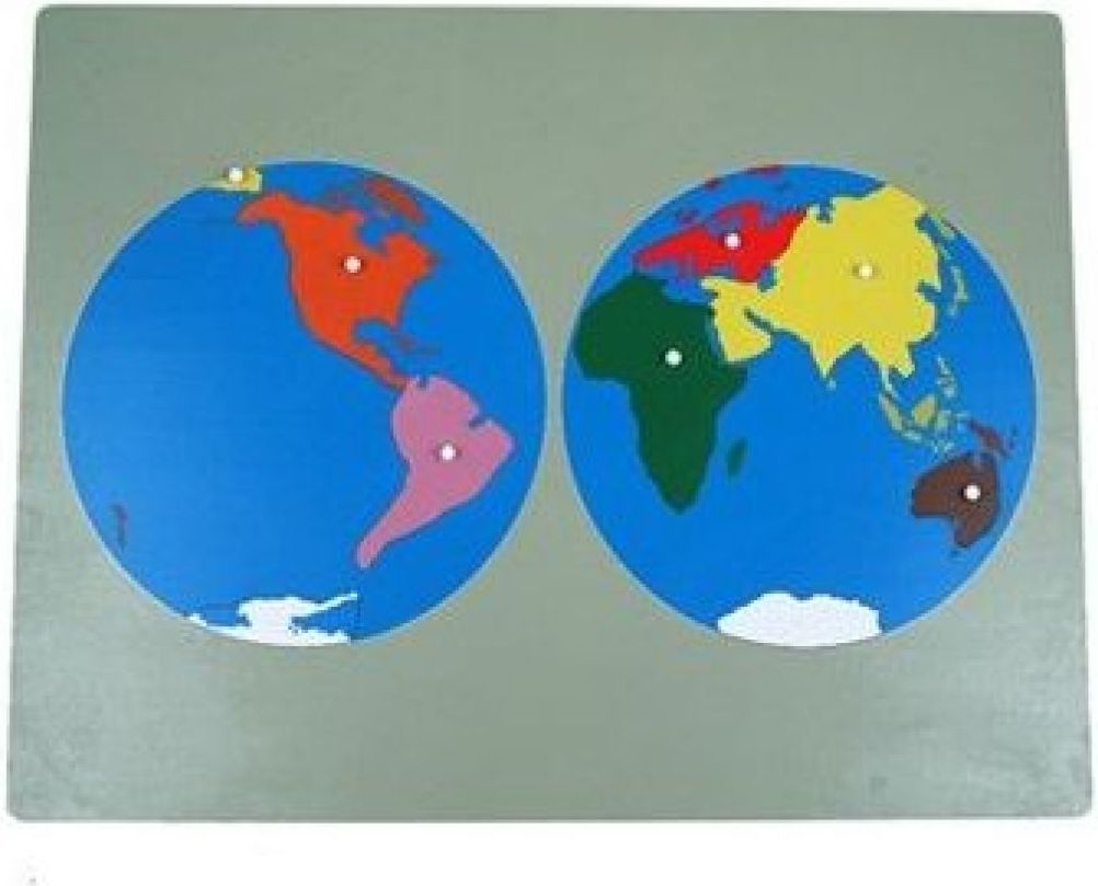 Montessori puzzle mapa světa bez rámečku - obrázek 1