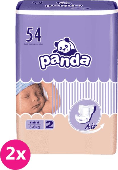 2x BELLA PANDA Mini 54 ks (3-6 kg) - jednorázové pleny - obrázek 1
