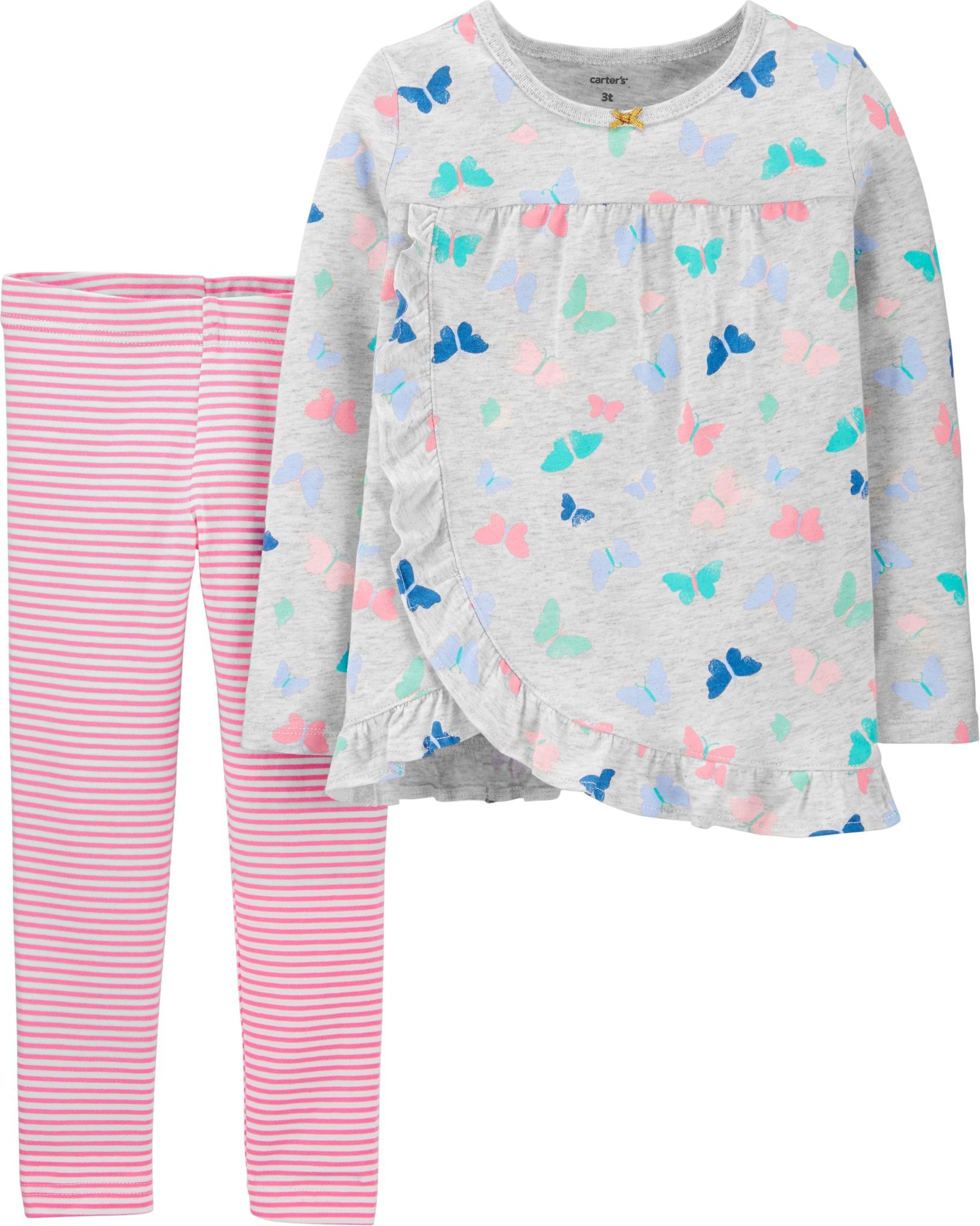 CARTER'S Set 2-dílný tričko, legíny Butterfly dívka 12m, vel. 80 - obrázek 1