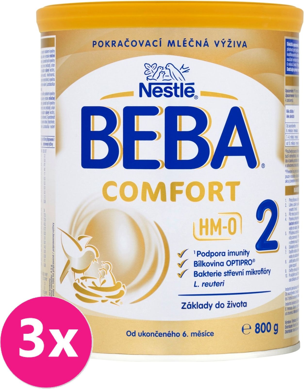 3x BEBA COMFORT 2 HM-O (800 g) - kojenecké mléko - obrázek 1