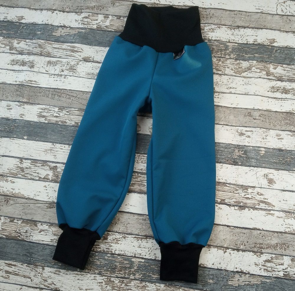 Softshellové kalhoty Yháček, zimní, petrolejové/černé Velikost: 98 - obrázek 1