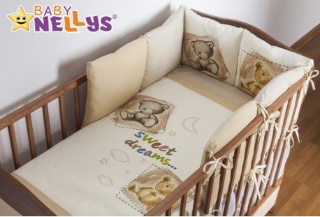 Povlečení s polštářkovým mantinelem Sweet Dreams by TEDDY - piskový - obrázek 1