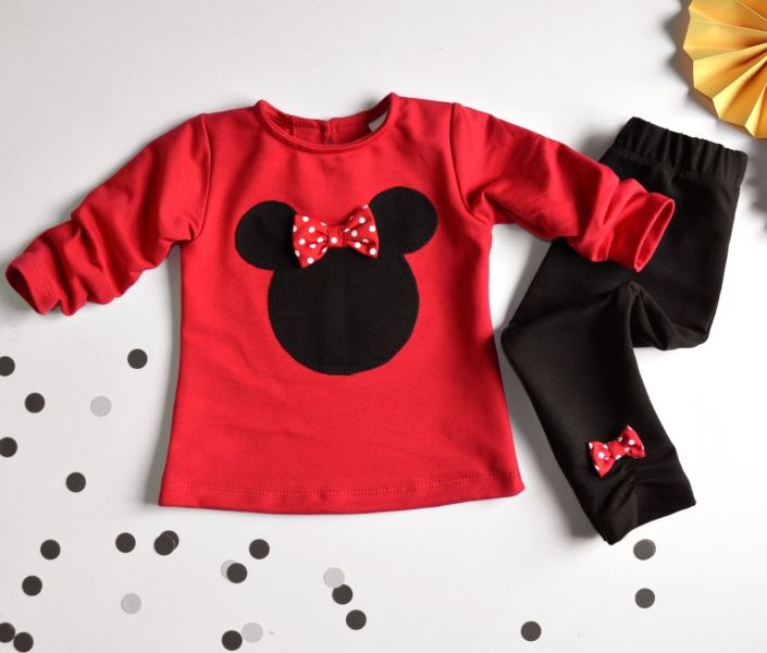 K-Baby K-Baby Sada triko/mikinka legíny Minnie - černá/červená - obrázek 1