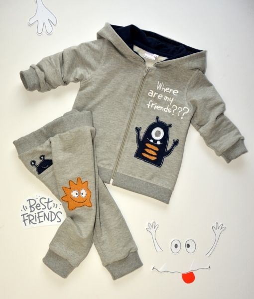 K-Baby K-Baby Sada mikinka tepláčky Best Friends - šedá, vel. 92 - obrázek 1
