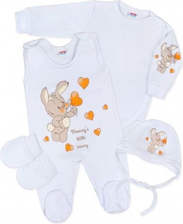 Soupravička 4-dílná New Baby Králíček, Bílá, 62 (3-6m) - obrázek 1