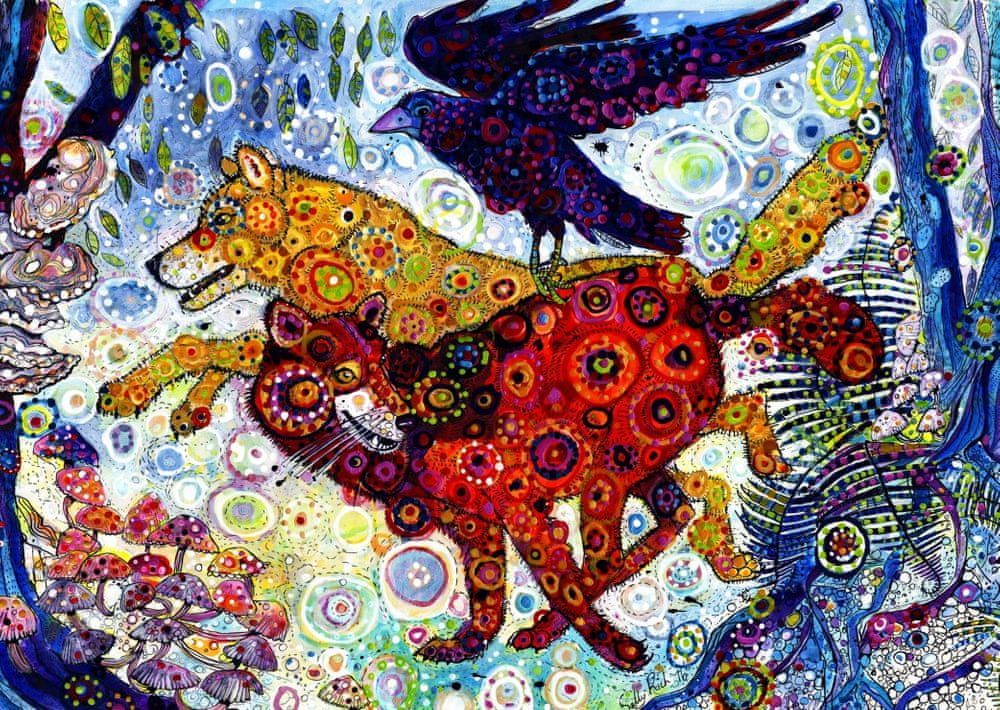 Grafika Puzzle 1000 dílků Sally Rich - Wolves in a Blue Wood - obrázek 1