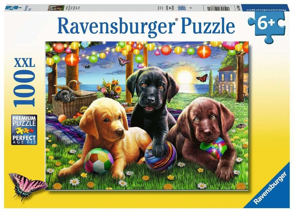 RAVENSBURGER Puzzle Psí piknik XXL 100 dílků - obrázek 1