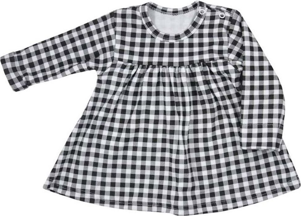KOALA Kojenecké bavlněné šatičky Koala Checkered černo-bílé - 80 (9-12m) - obrázek 1