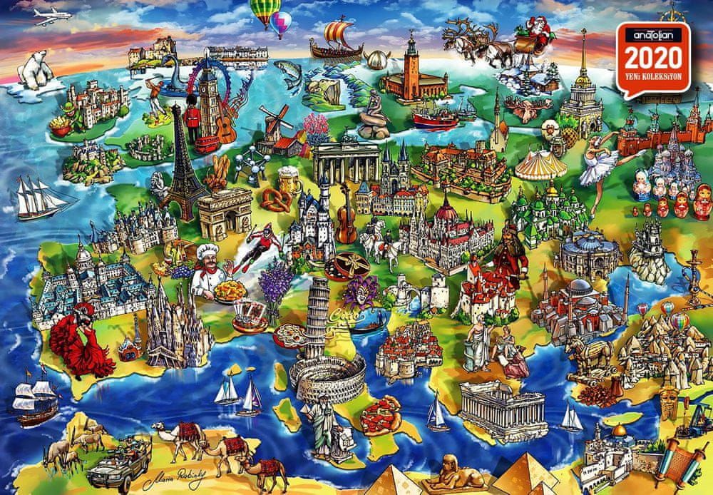 AnaTolian Puzzle Evropský svět 1500 dílků - obrázek 1